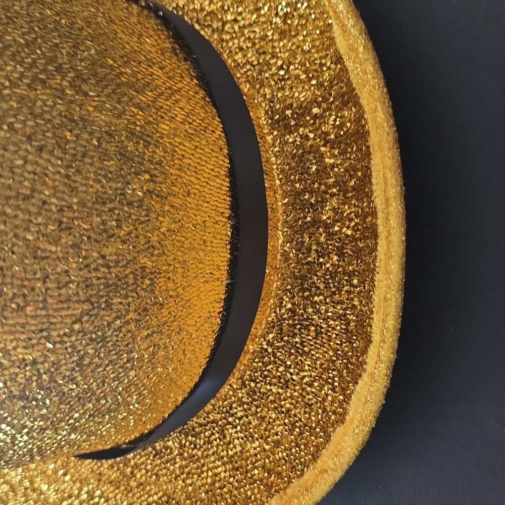 Sparkling Gold Top Hat Party Hat Used Once - Picture 3 of 5